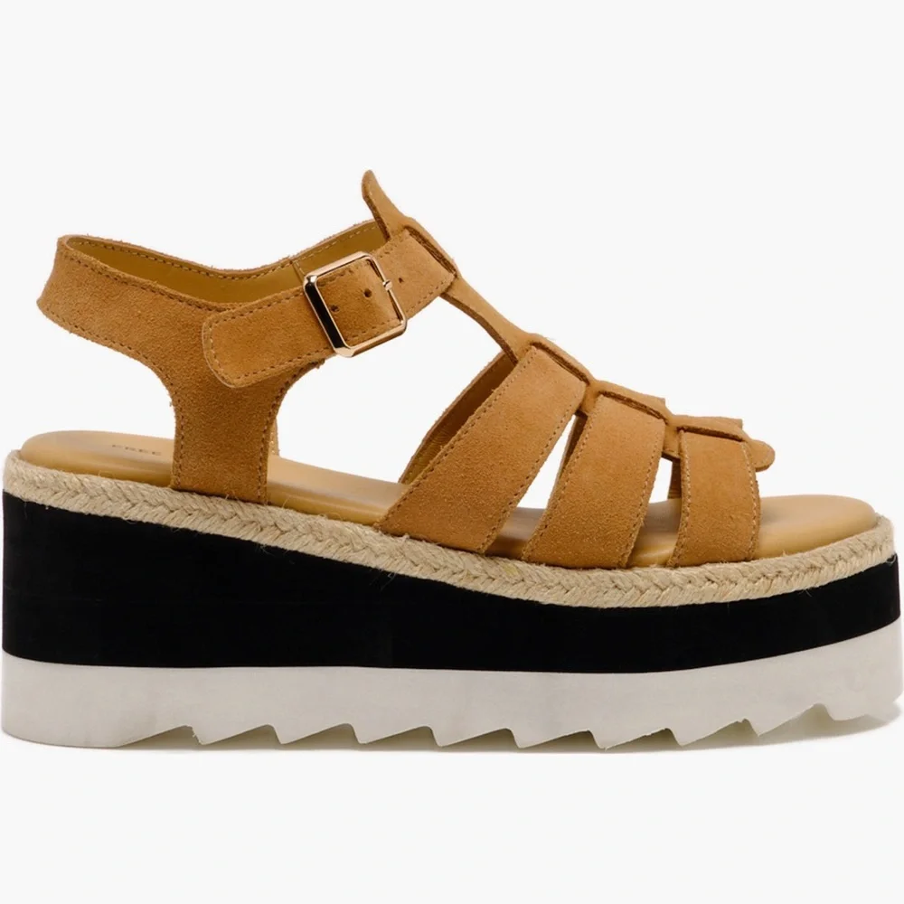 NWT Free People Mykonos Platform Wedge Fisherman Sandals Sz 8,5 - Picture 7 of 15